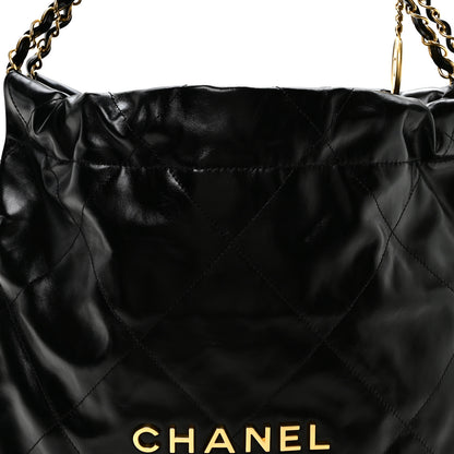 Chanel Shiny Calfskin Quilted Small Chanel 22 Black 9 of 11