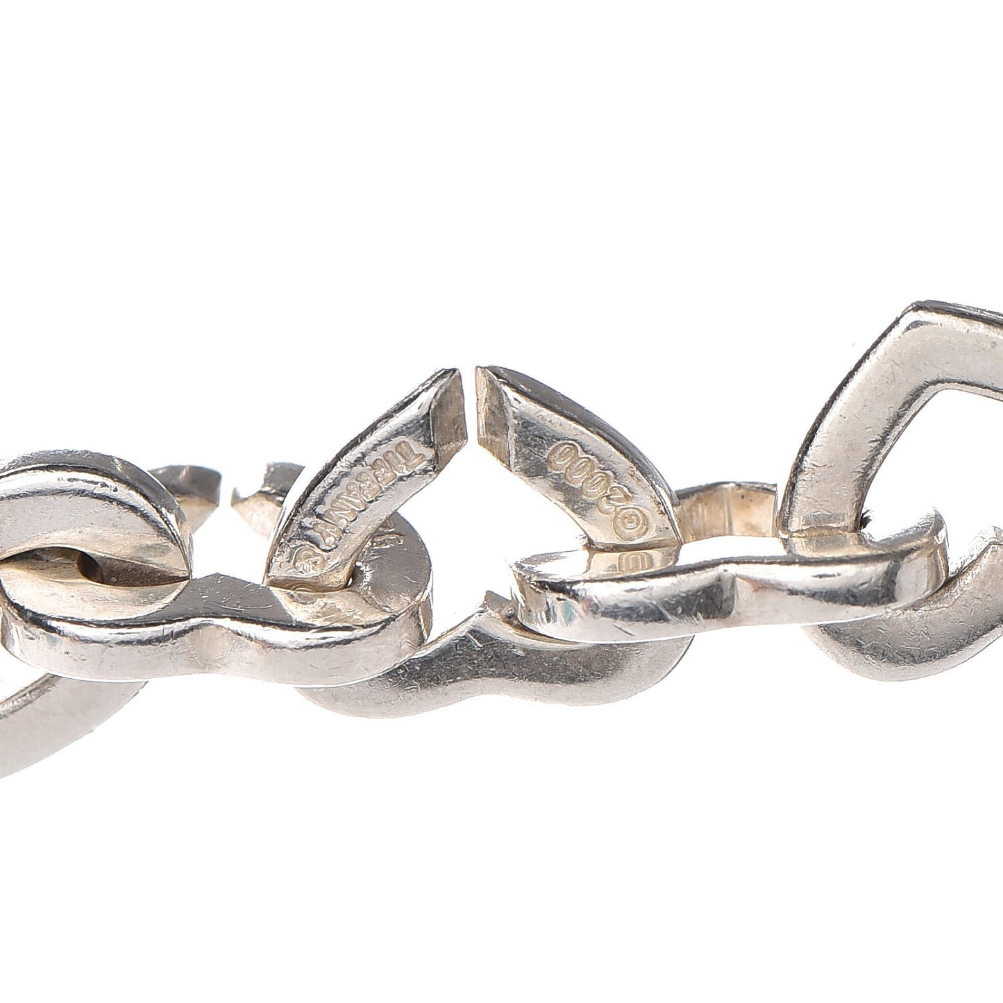 Sterling Silver 18K Yellow Gold Heart Link Necklace