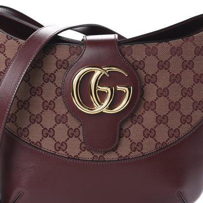 Gucci GG Monogram Calfskin Medium Arli Shoulder Bag Sahara Rubino Chardonnay 7 of 9