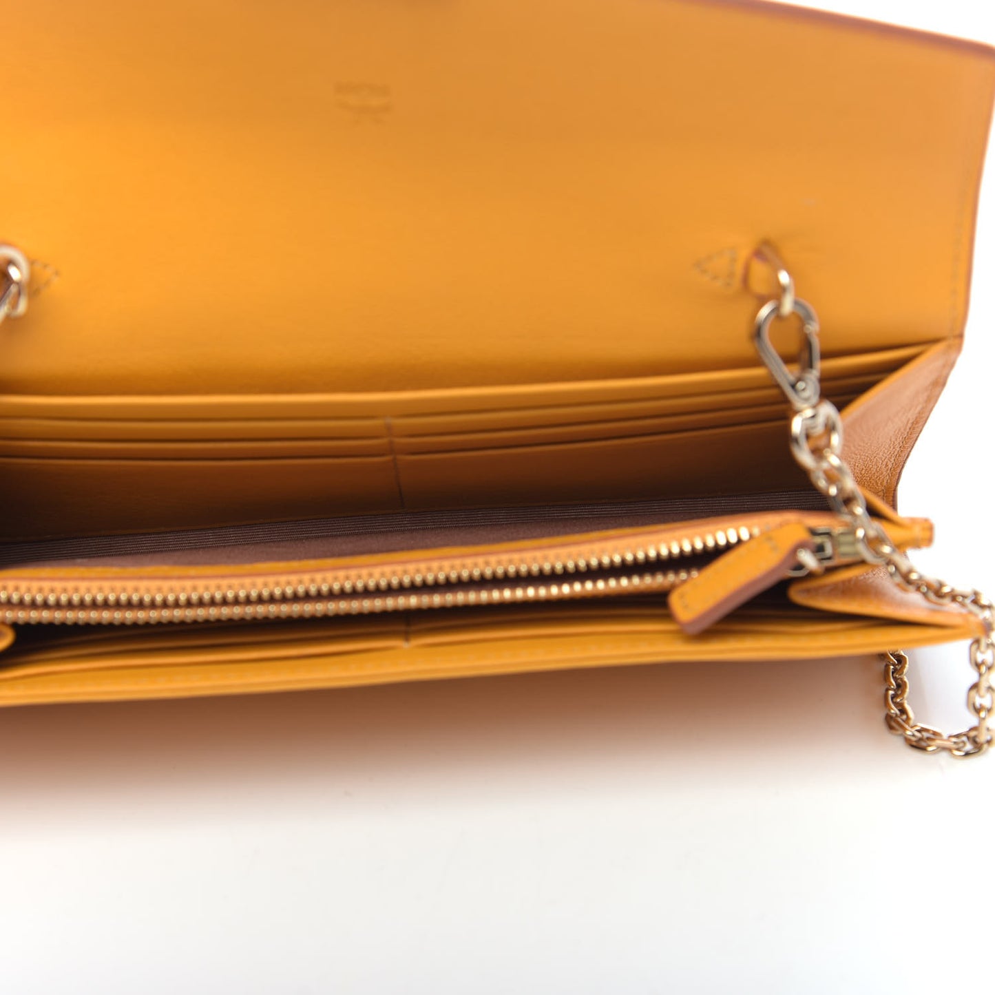Calfskin Ottomar Large Patricia Wallet On Chain Golden Mango