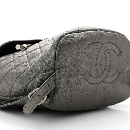Chanel Metallic Caviar Quilted Filigree Backpack Dark Silver 10 of 11