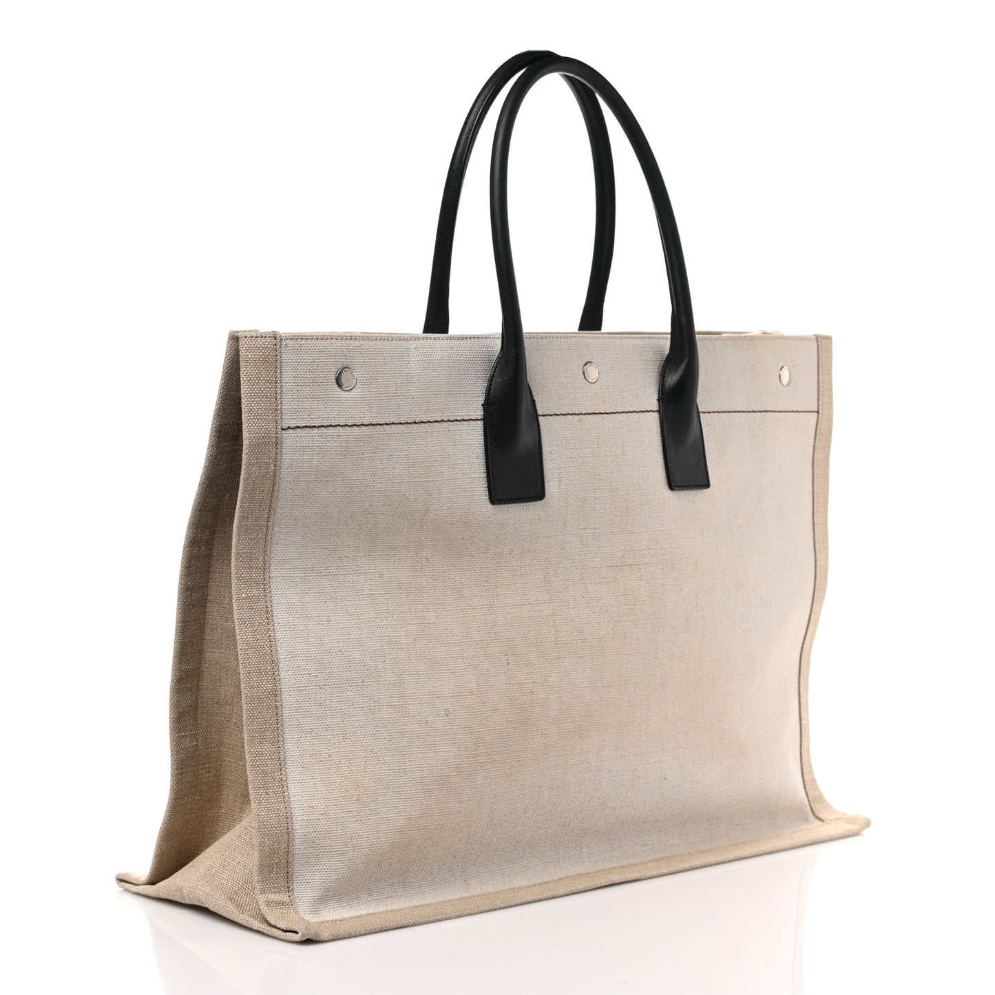 Linen Calfskin Rive Gauche Tote Optic White