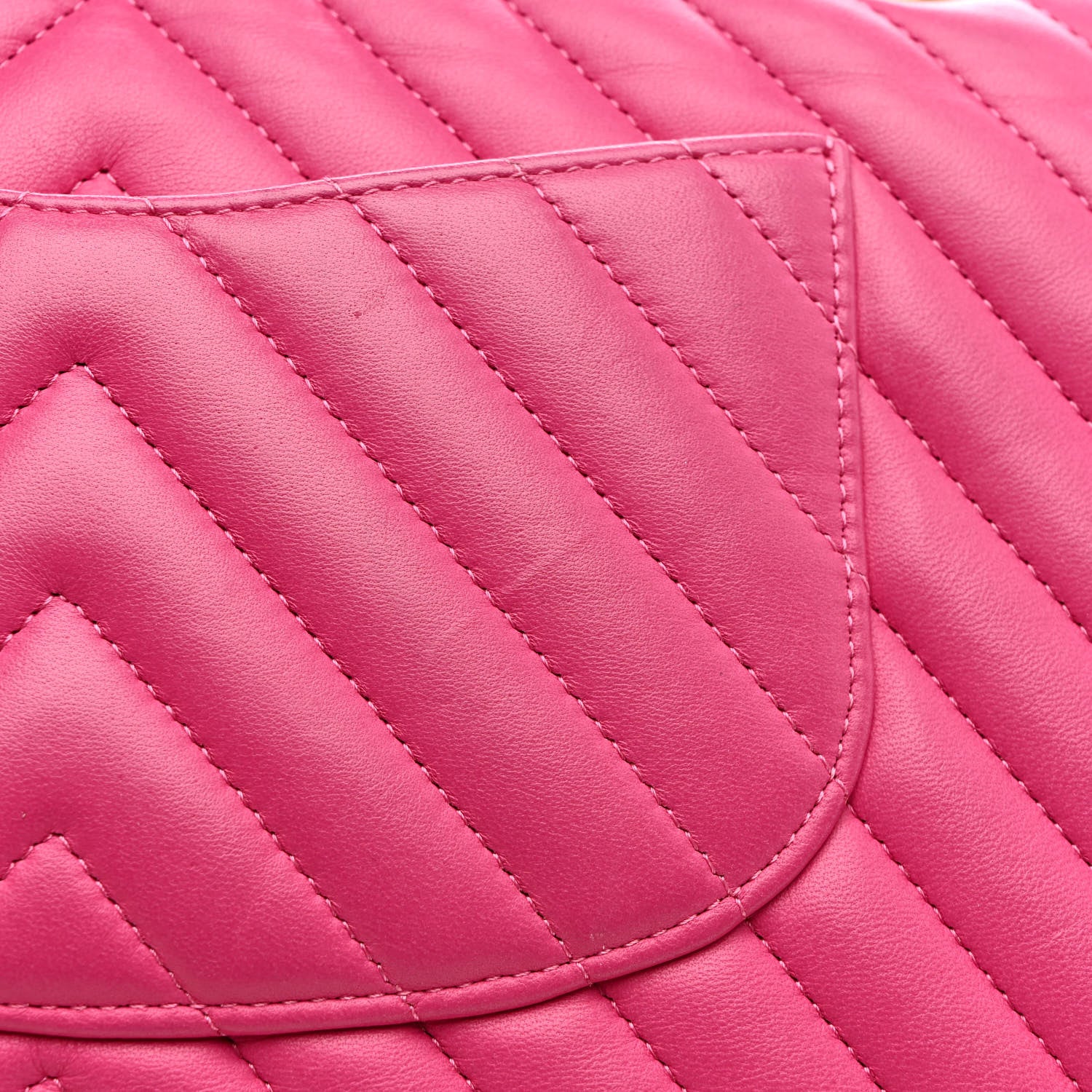 Chanel Lambskin Chevron Quilted Medium Double Flap Dark Pink 13 of 14