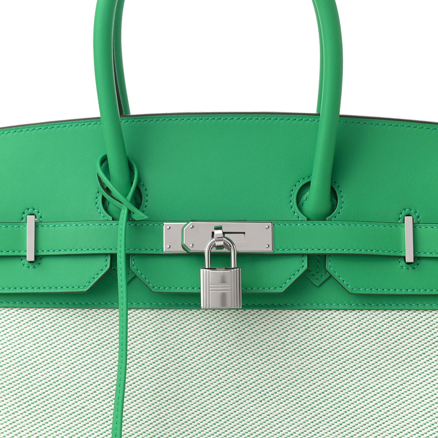 Hermes Swift Twill H Fray Fray Birkin 35 Menthe Ecru 9 of 11