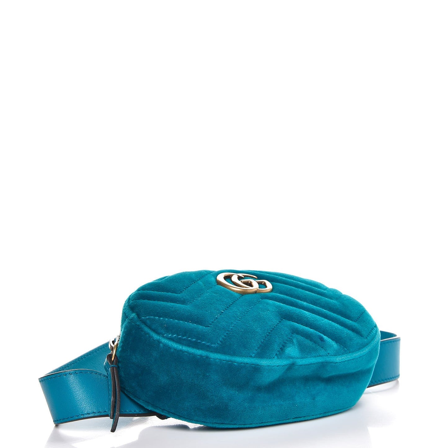 Velvet Matelasse GG Marmont Belt Bag 85 34 Pavone Cyan