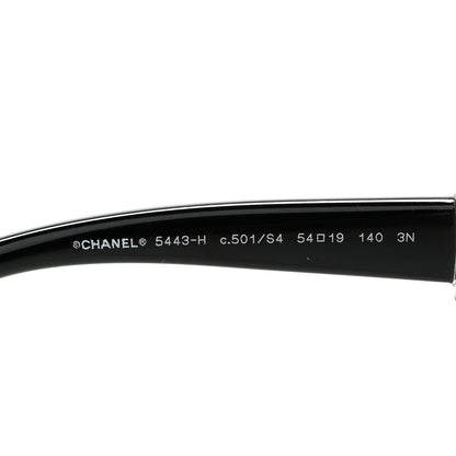 Chanel Acetate Glass Pearls Cat Eye Sunglasses 5443-H Black 5 of 8