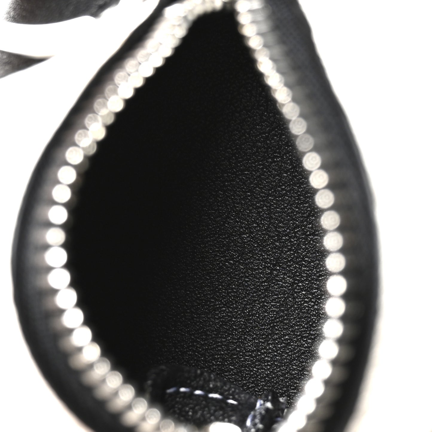 Calfskin Panda Coin Pouch Bag Charm Key Holder Black White