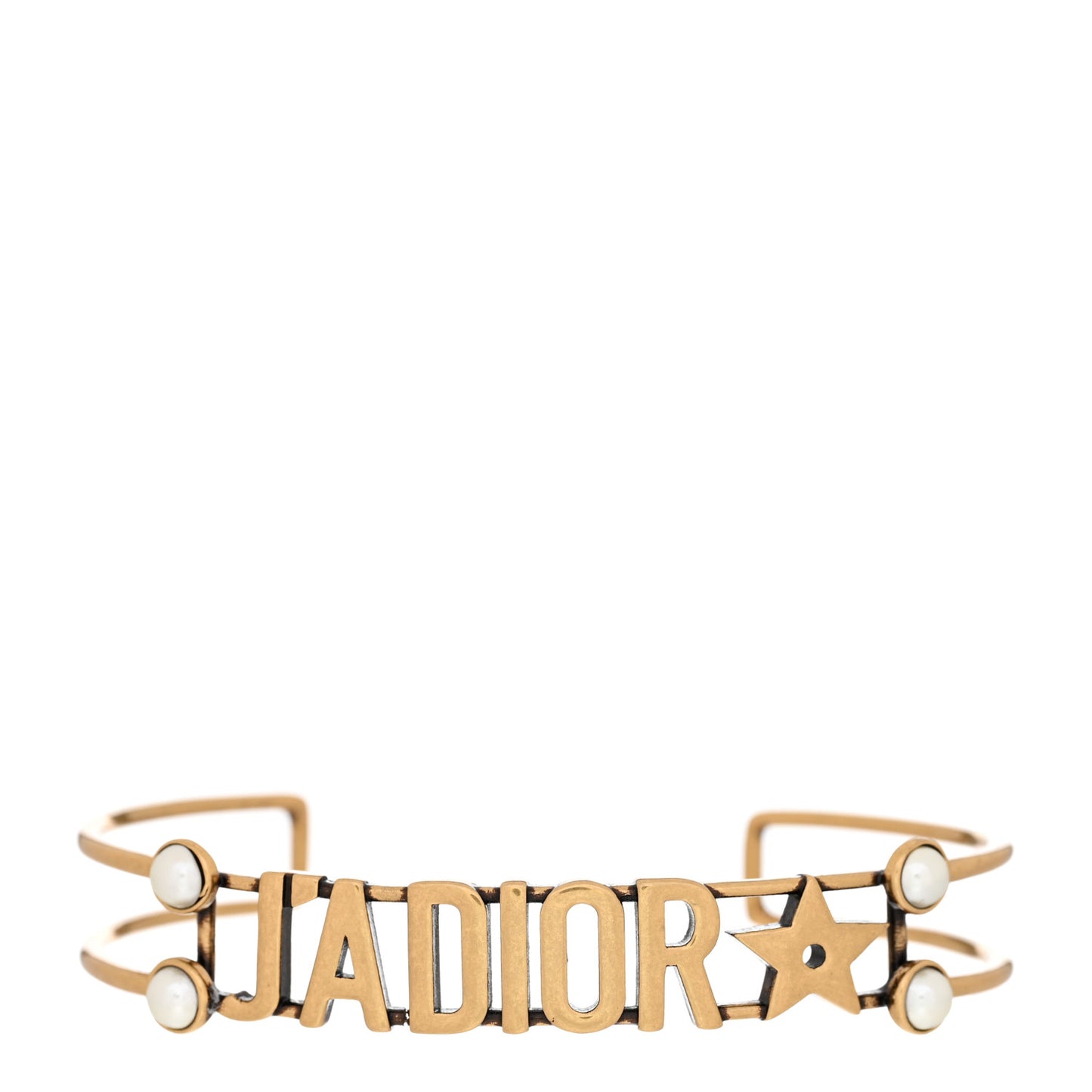 Metal Pearl J'Adior Bracelet Cuff Gold
