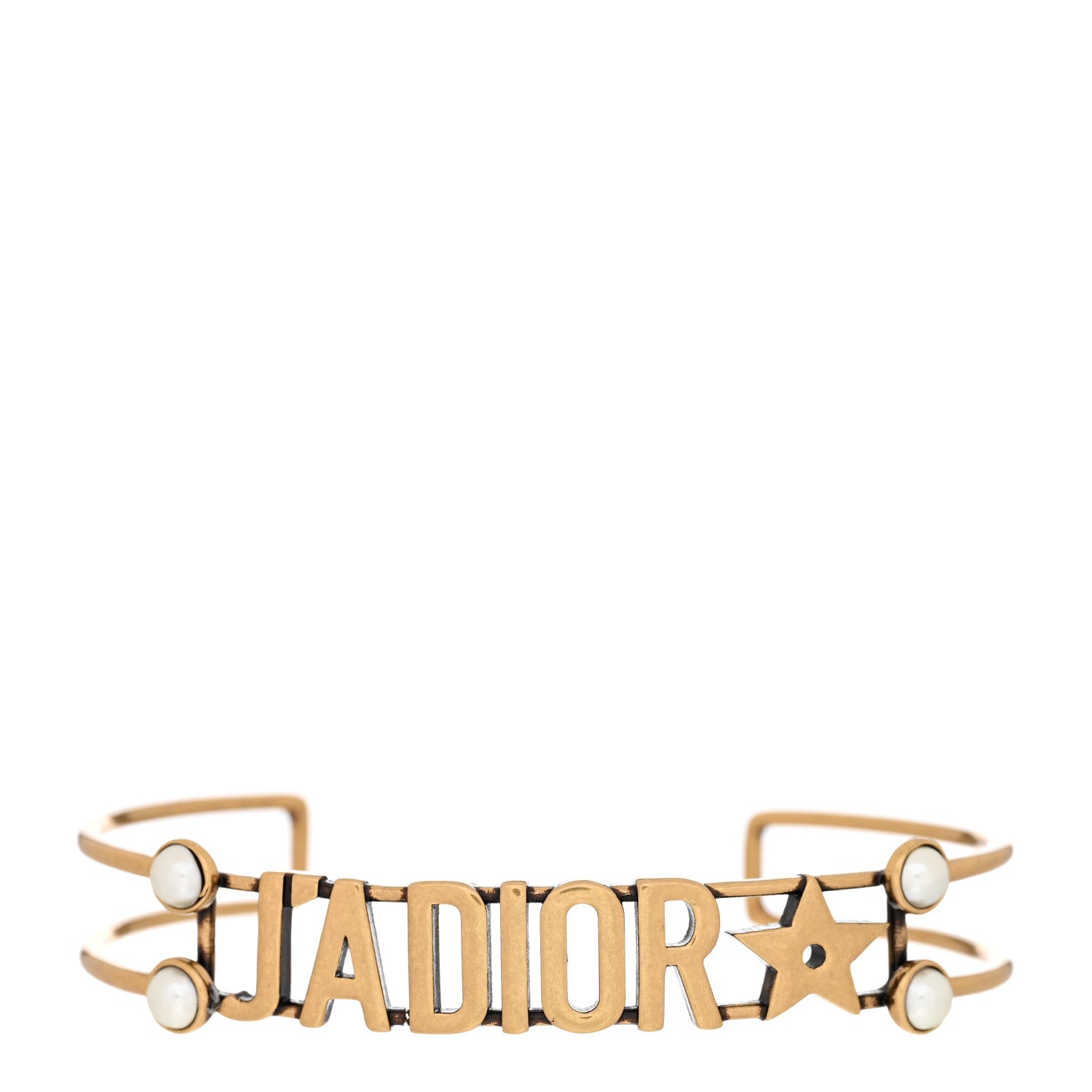 Christian Dior Metal Pearl J'Adior Bracelet Cuff Gold 1 of 6