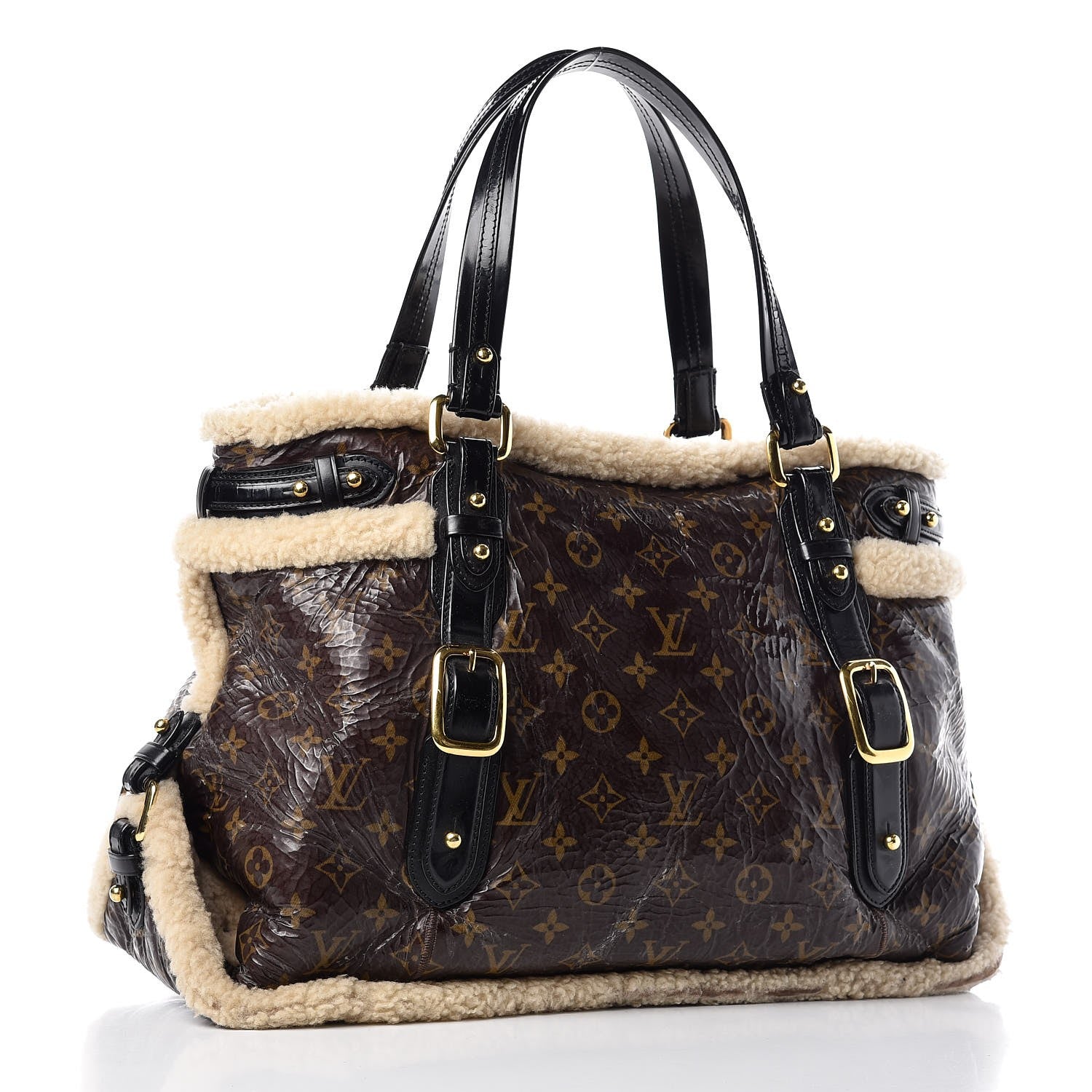 Louis Vuitton Patent Monogram Shearling Sac Thunder 3 of 25