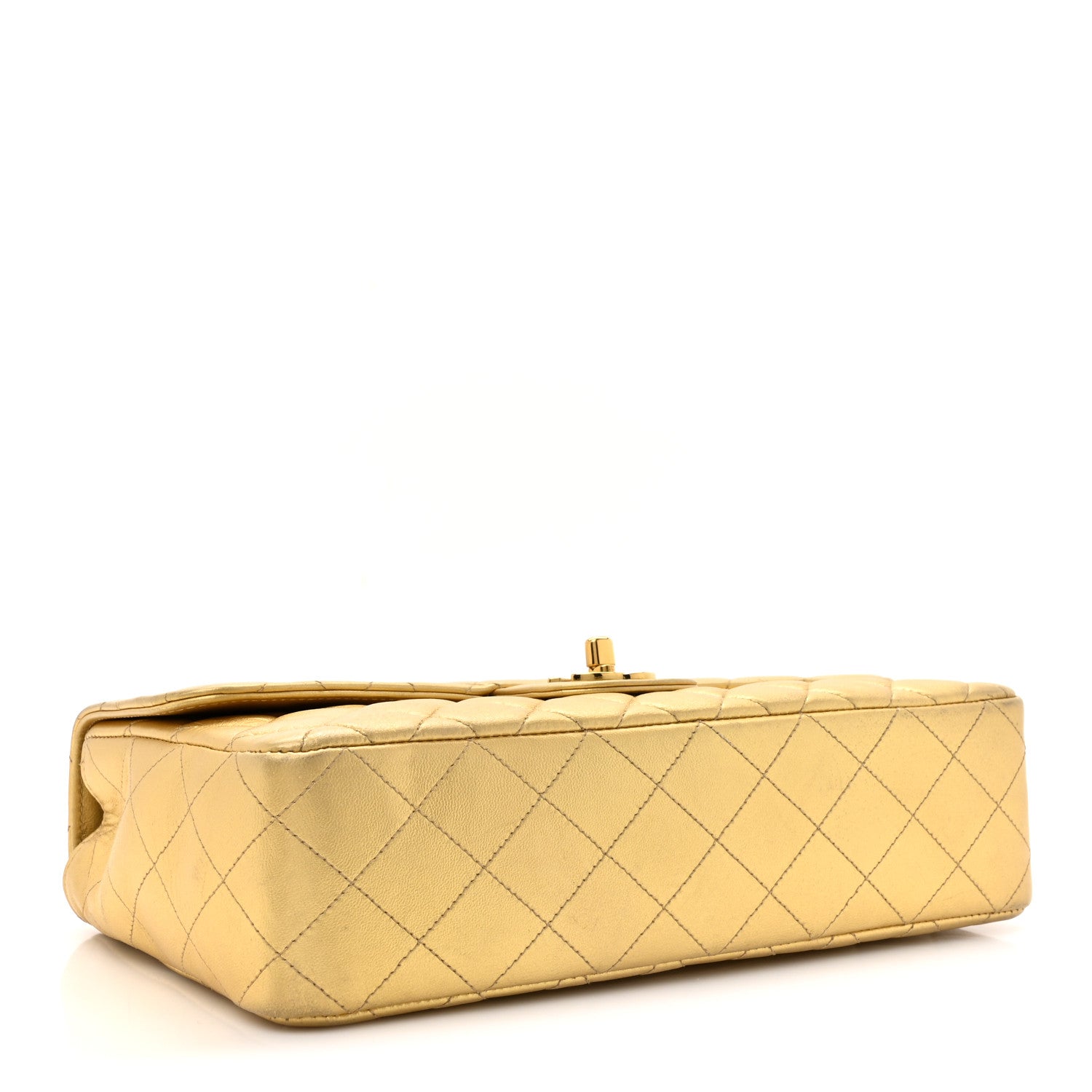 Chanel Metallic Lambskin Quilted Parent Child Kelly Flap Gold 8 of 29
