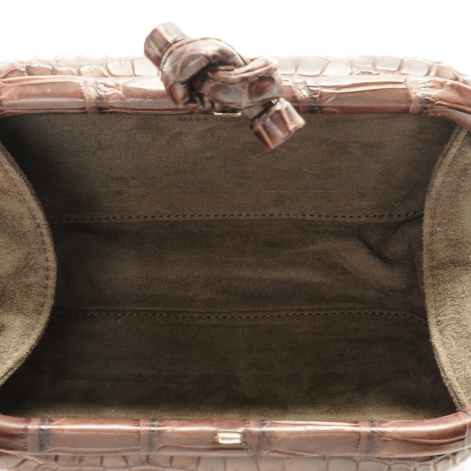 Bottega Veneta Crocodile Knot Clutch Brown 5 of 6