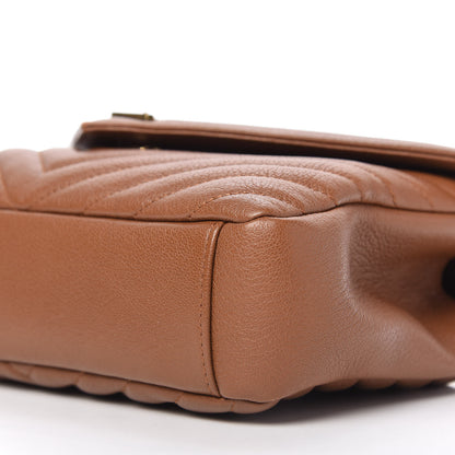Saint Laurent Calfskin Matelasse Chevron Monogram Medium College Bag Brick 7 of 9