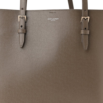 Saint Laurent Grained Calfskin Large Shopping Tote Warm Taupe Black 9 of 12