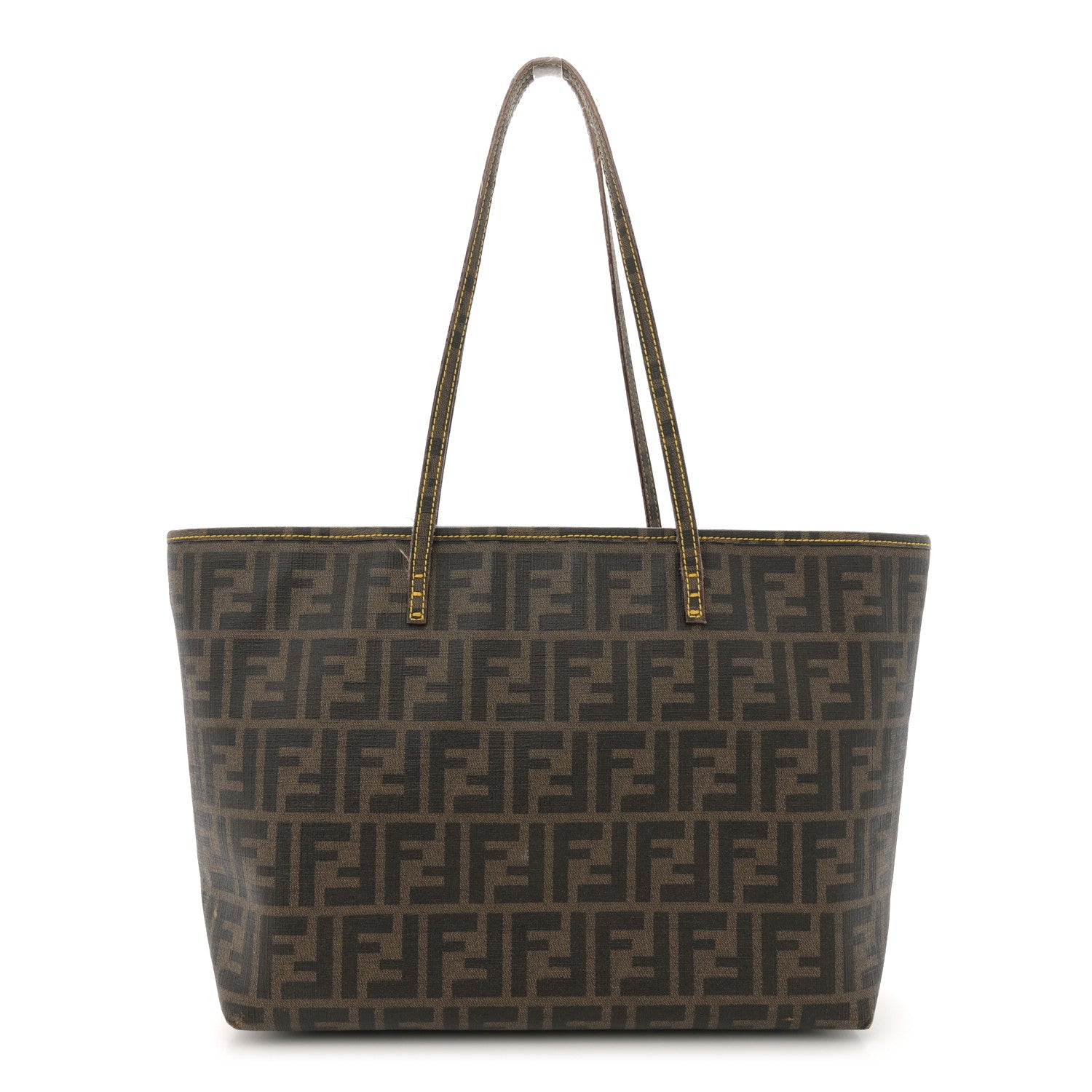 Fendi Zucca Spalmati Small Roll Tote Tobacco Yellow 1 of 18