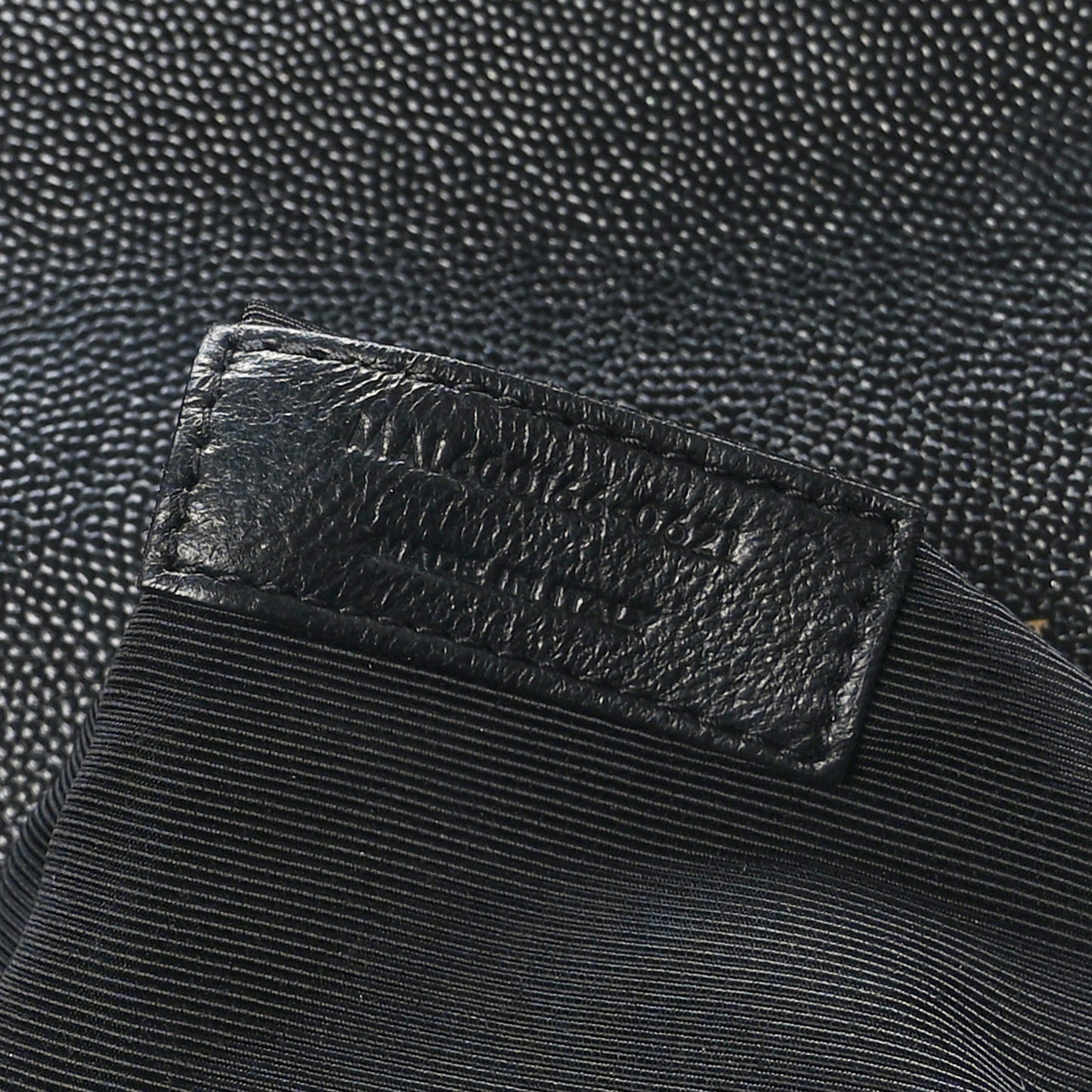 Grain De Poudre Textured Mixed Matelasse Large Triquilt Monogram Satchel Black