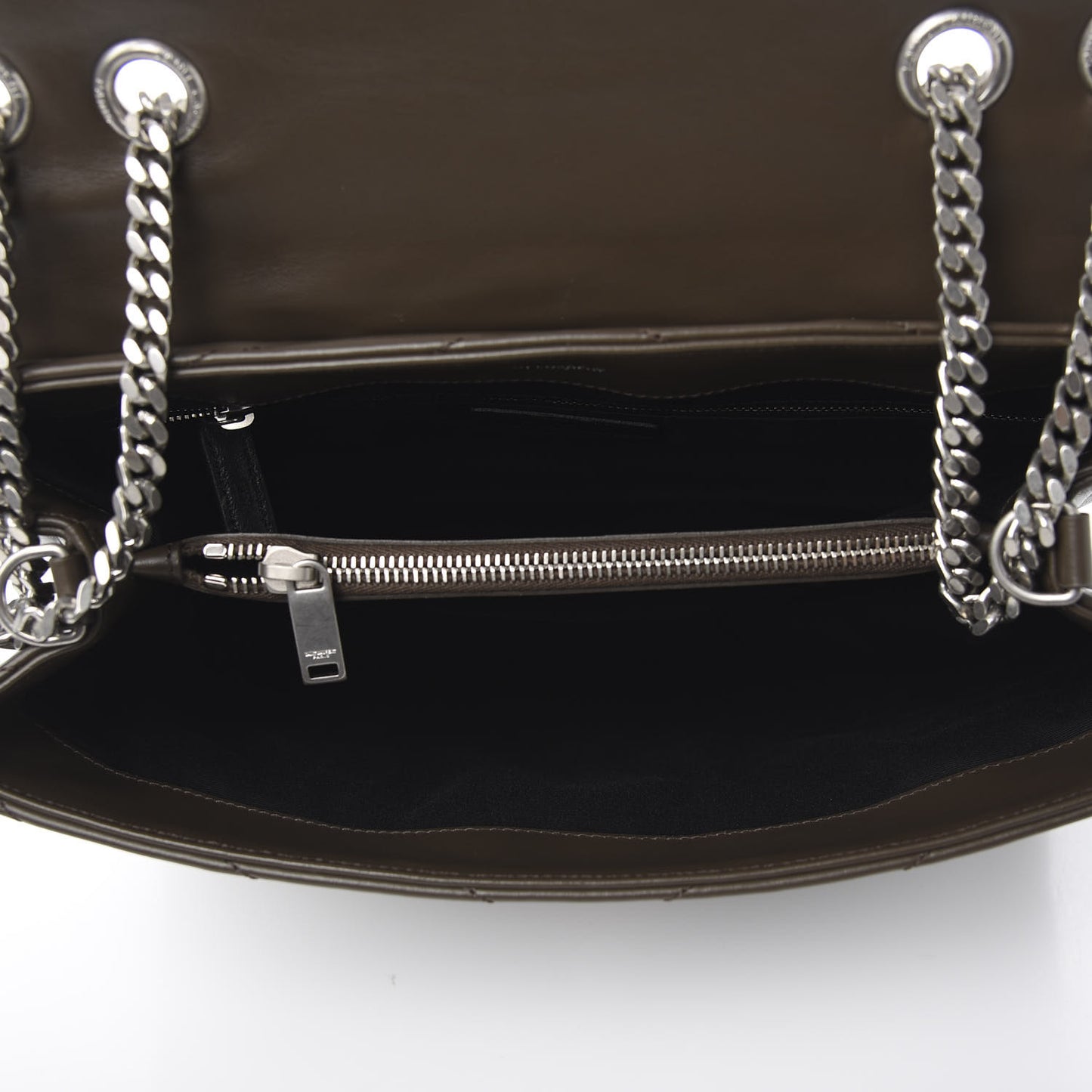 Calfskin Y Quilted Monogram Medium Loulou Chain Satchel Faggio
