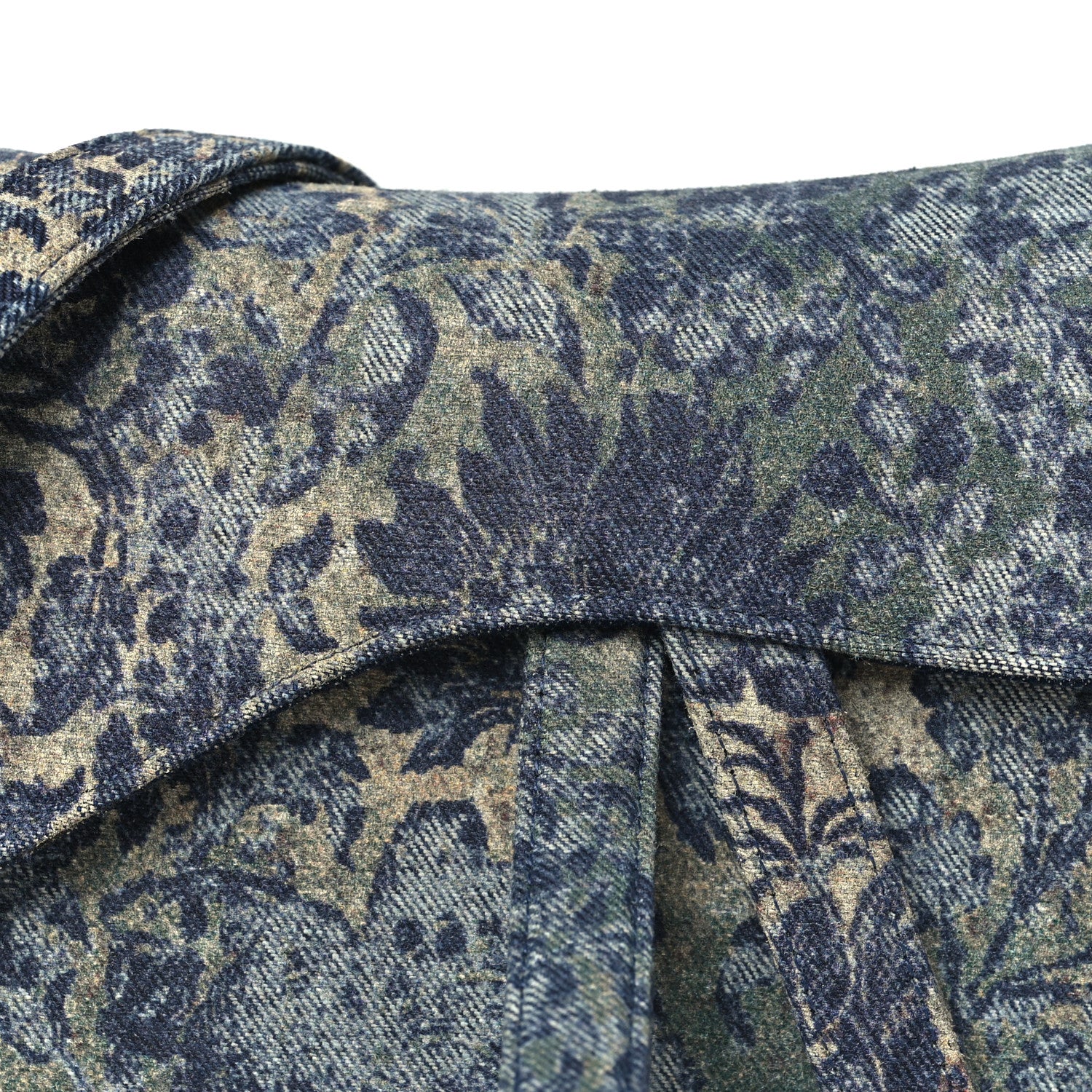 Christian Dior Denim Brocart Embroidered Saddle Bag Blue 8 of 11