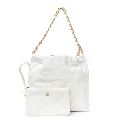Chanel Shiny Calfskin Quilted Small Chanel 22 White 1 of 12