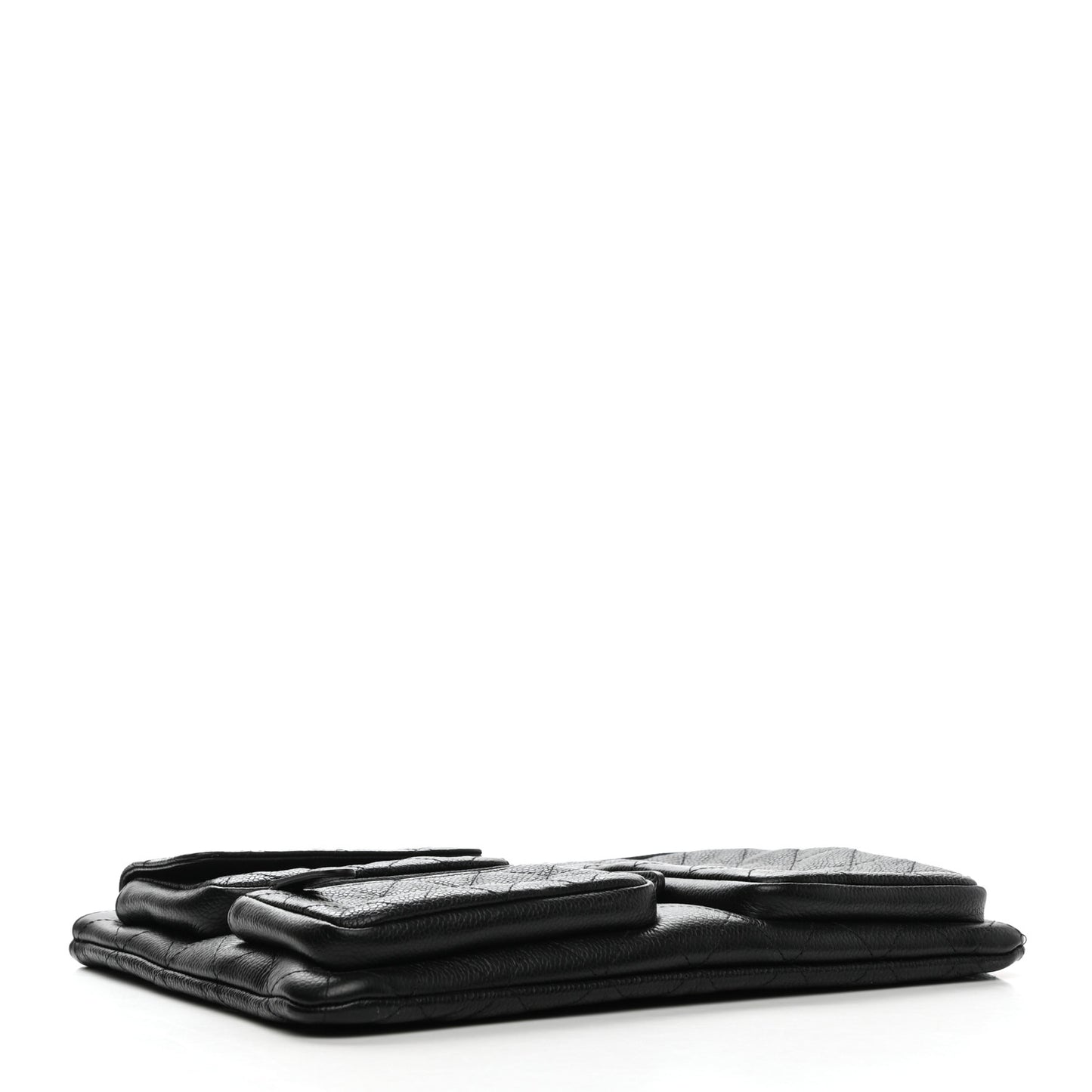 Caviar Quilted Zipped Multi Pouch Black