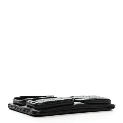 Chanel Caviar Quilted Zipped Multi Pouch Black 4 of 7