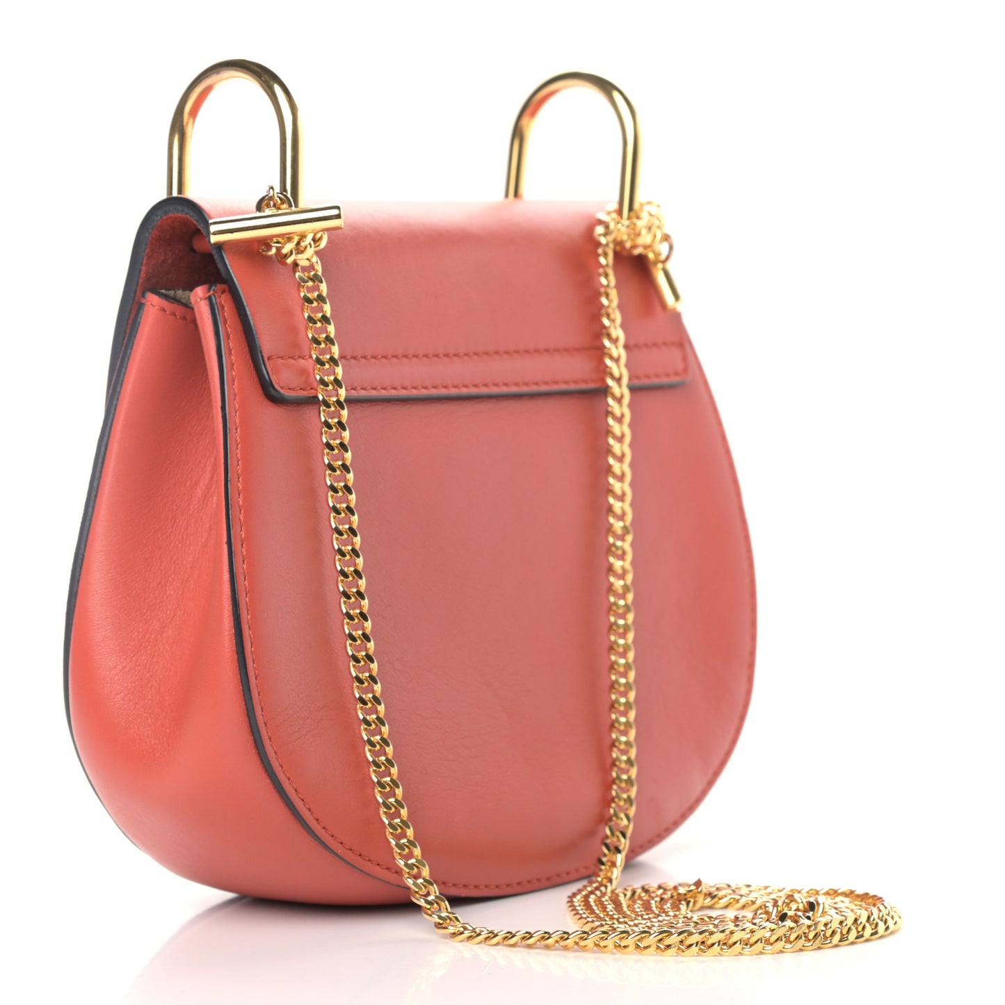 Suede Smooth Calfskin Drew Shoulder Bag Poppy