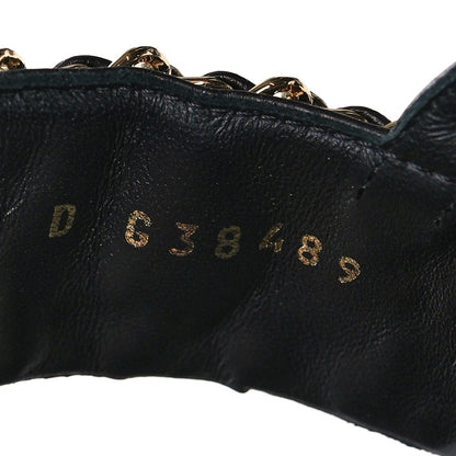 Chanel Lambskin Cork Chain Sandals 39 Black 6 of 8