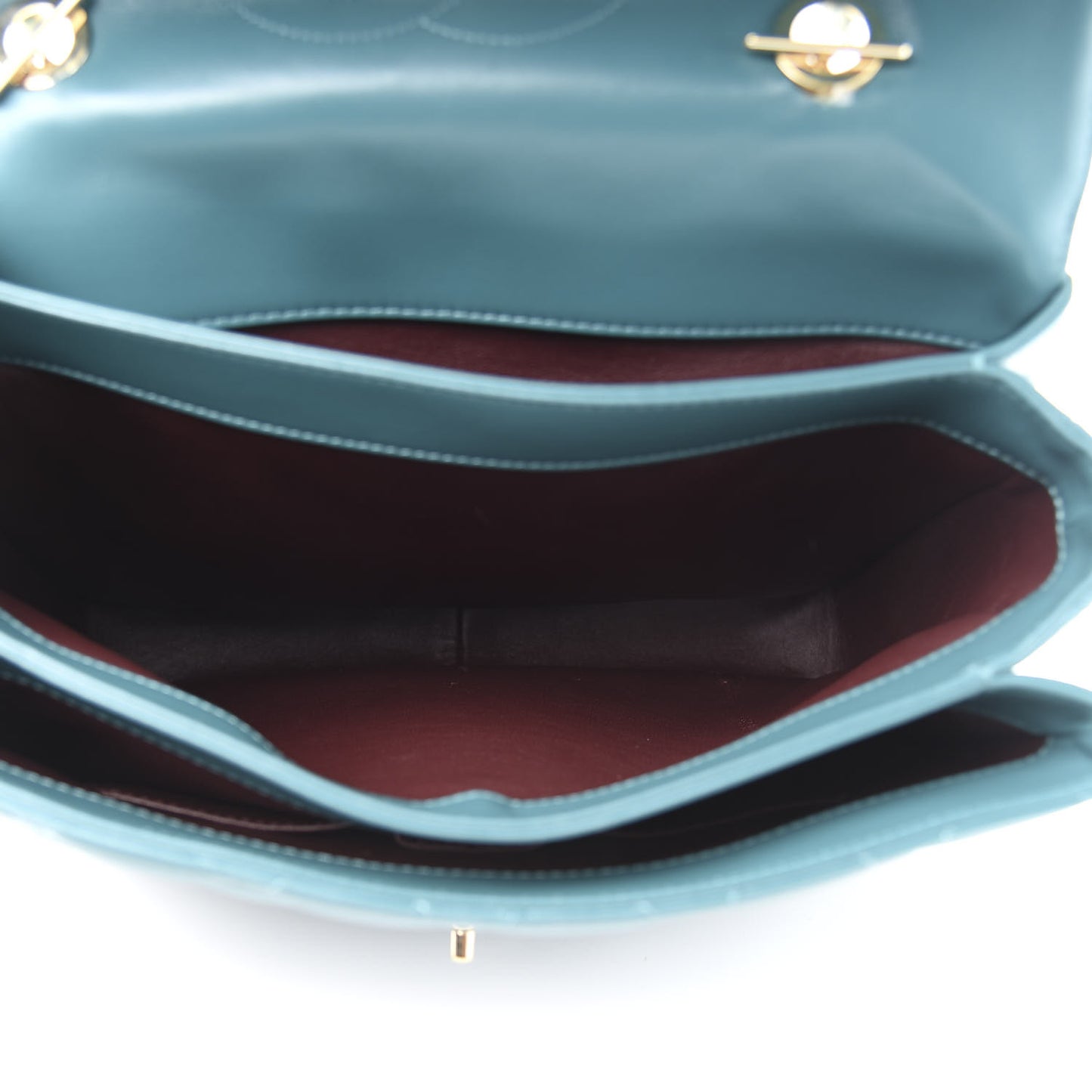 Lambskin Quilted Large Trendy CC Dual Handle Flap Bag Blue