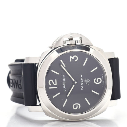 Panerai Stainless Steel Rubber 44mm Luminor Base Logo Manual Winding Watch Black PAM00773 2 of 5