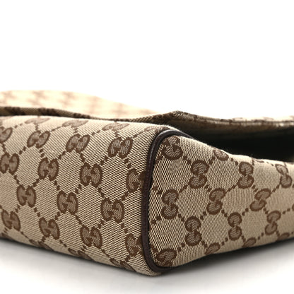 Gucci Monogram Small Flap Messenger Bag Beige Dark Brown 10 of 14