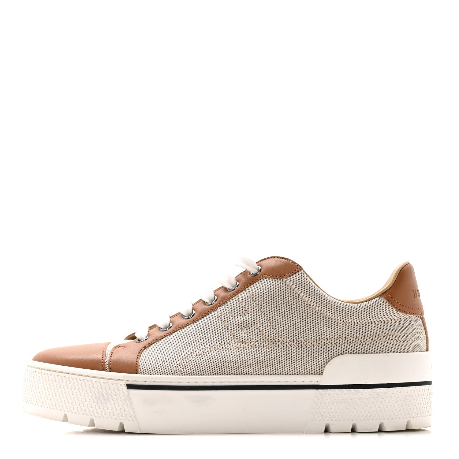 Hermes Canvas Calfskin Womens Voltage Sneakers 40 Prunoir Naturel 1 of 12