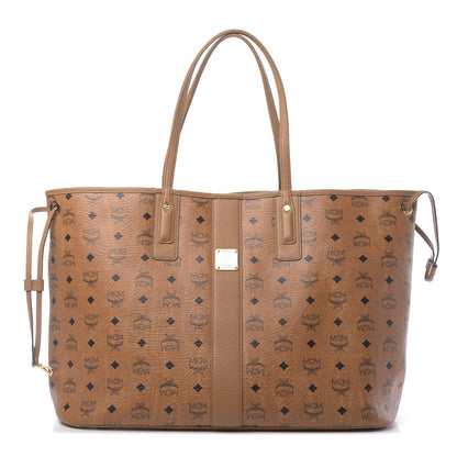 MCM Visetos Large Liz Reversible Shopper Tote Cognac 1 of 15
