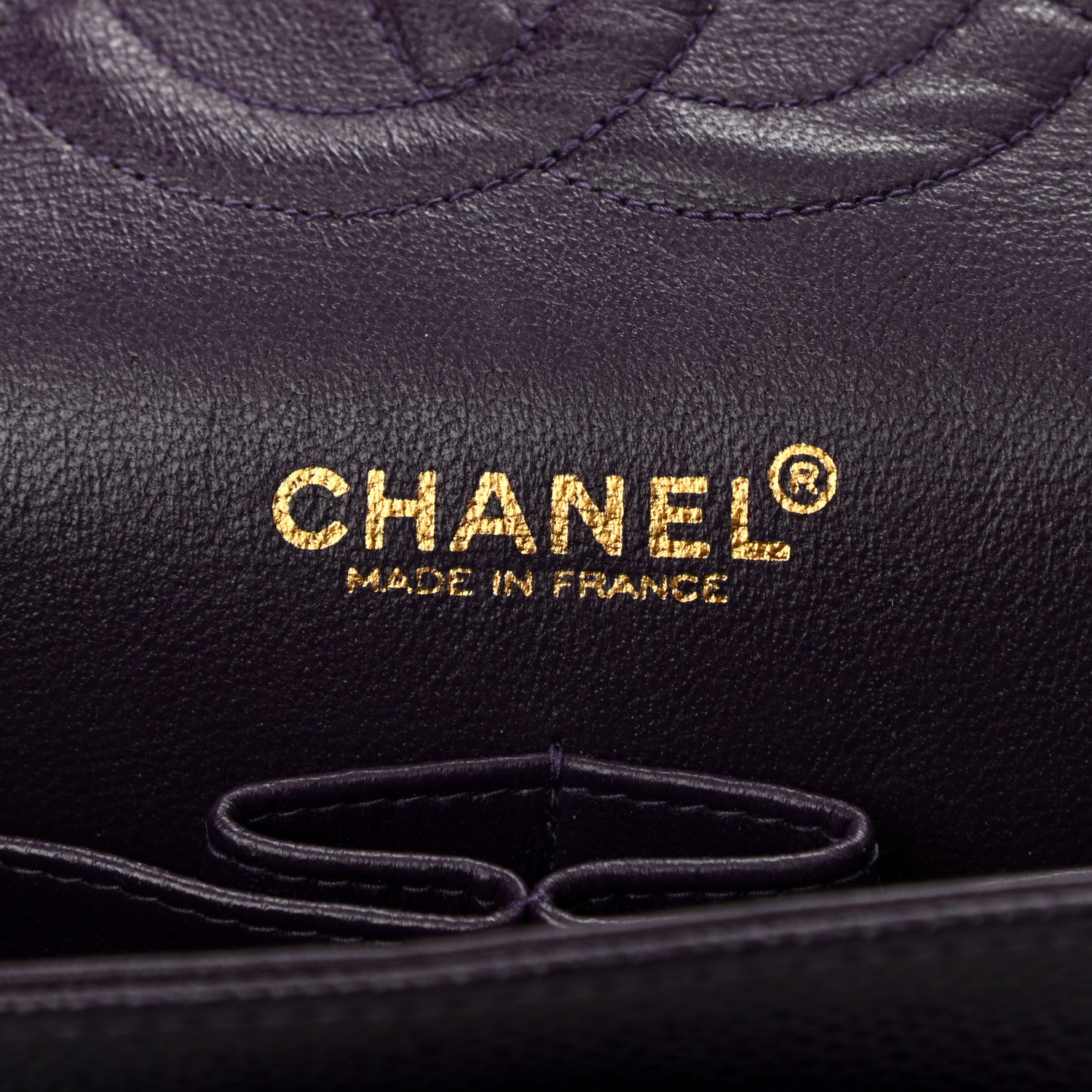 Chanel Caviar Quilted Medium Double Flap Dark Purple 6 of 10