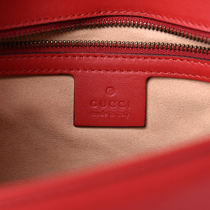 Gucci Calfskin Matelasse Small GG Marmont Shoulder Bag Hibiscus Red 6 of 10