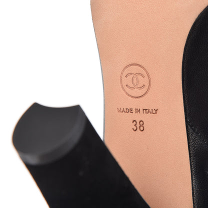 Chanel Lambskin Suede CC Platform Ankle Boots 38 Black 6 of 13