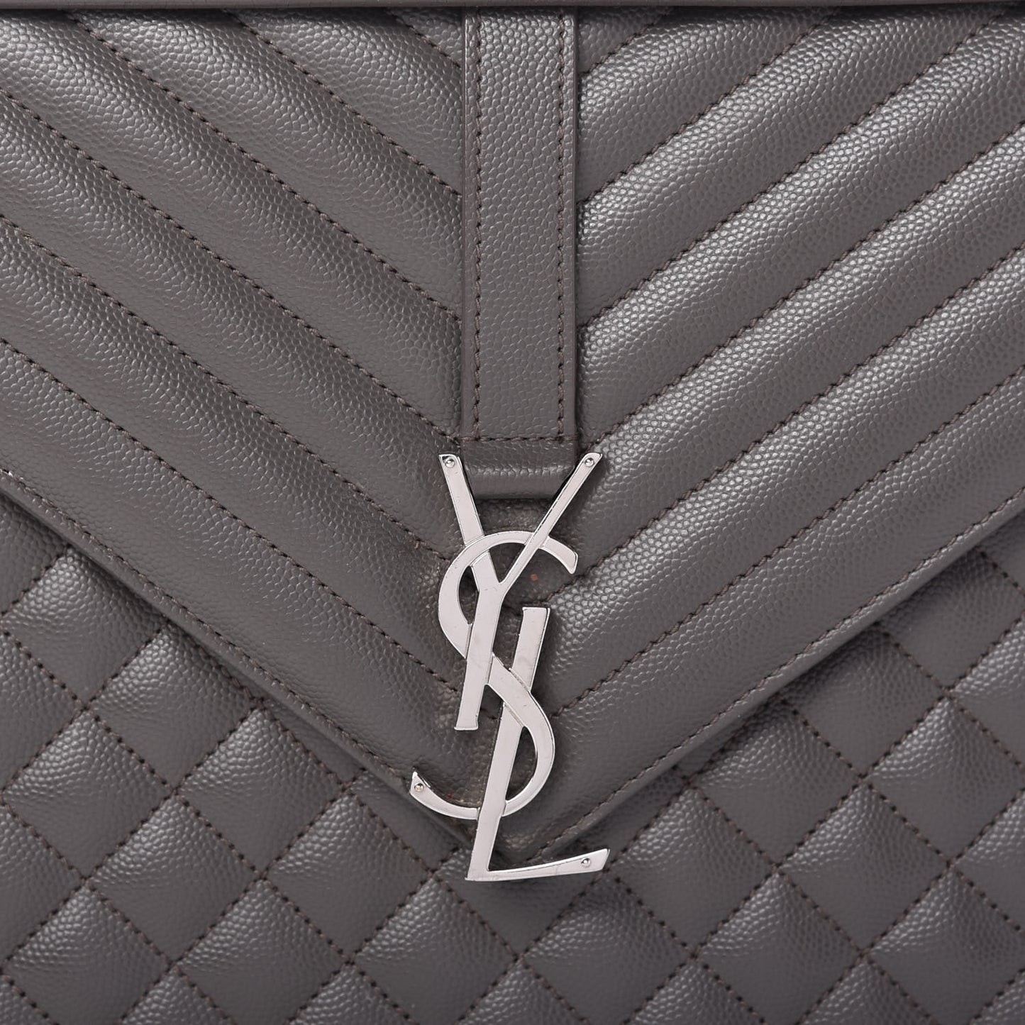 Grain De Poudre Large Tri-Quilt Monogram Satchel Fog