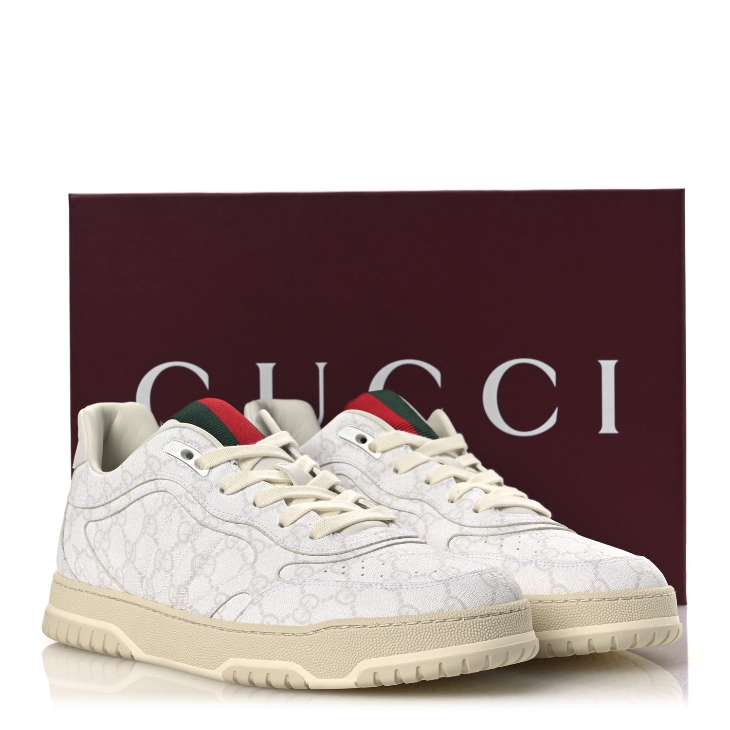 Gucci GG Supreme Monogram Womens Re-Web Sneakers 11.5 White 11 of 11