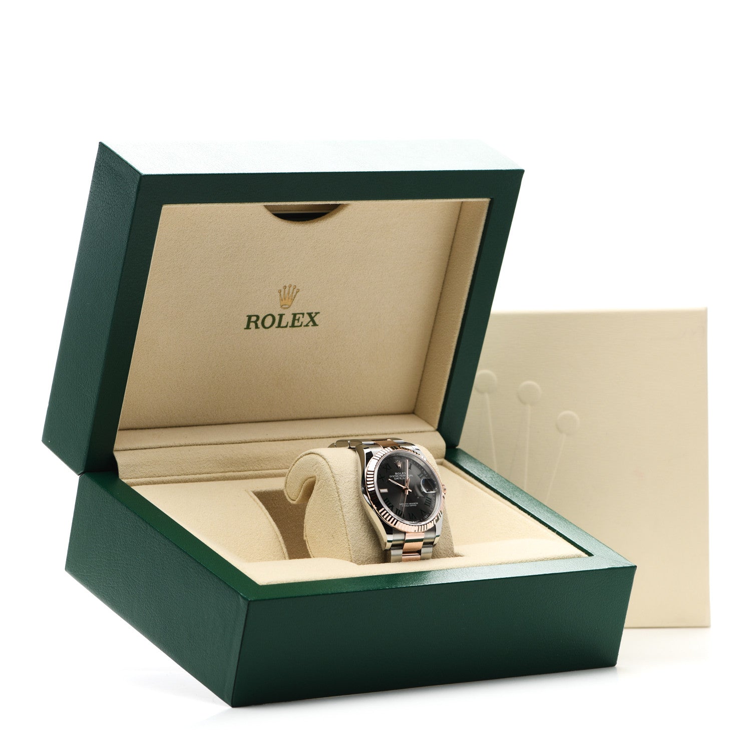 Rolex Stainless Steel 18K Everose Gold 36mm Oyster Perpetual Wimbledon Datejust Watch Slate 126231 5 of 5