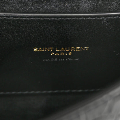 Saint Laurent Crocodile Embossed Calfskin Small Kaia Satchel Black 6 of 9