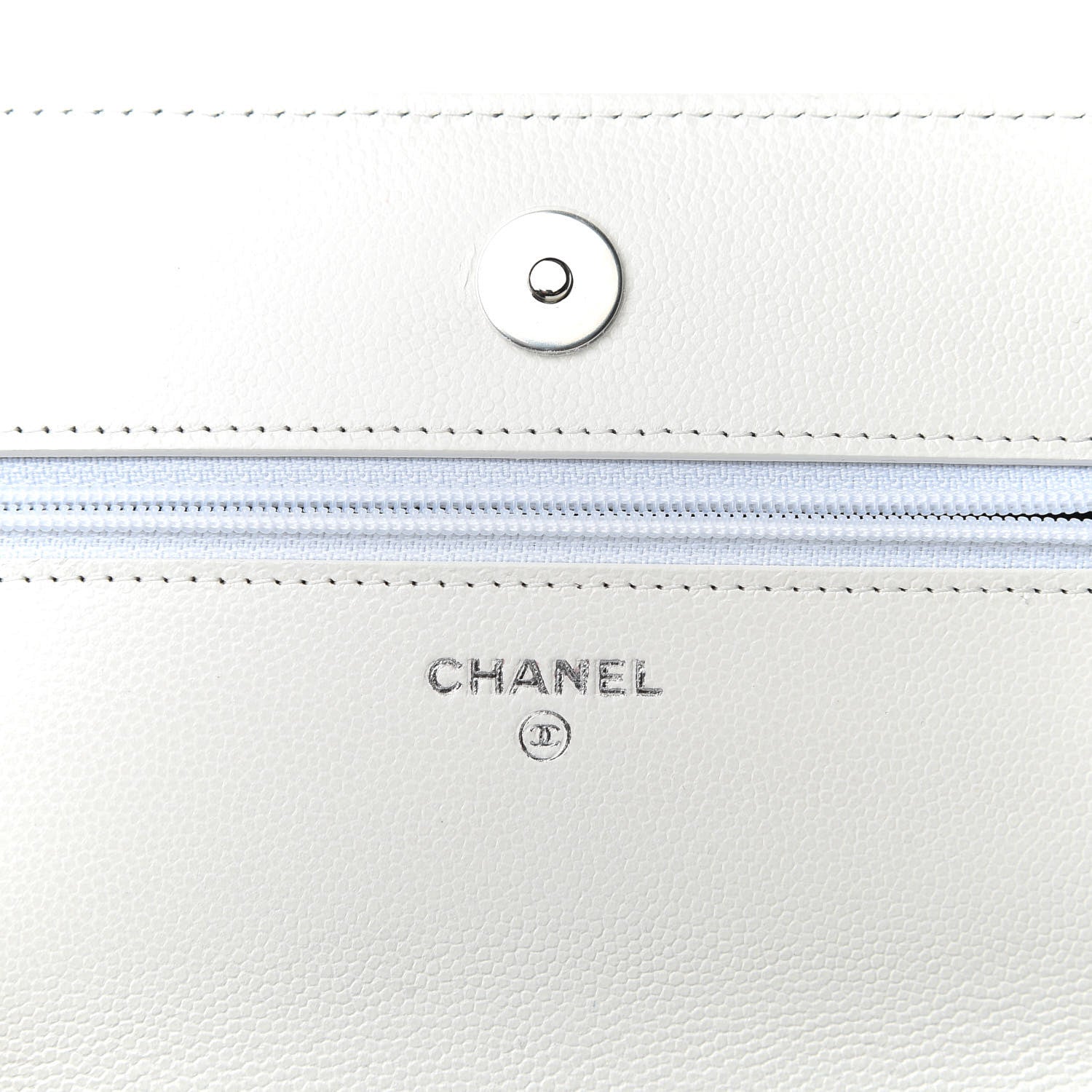 Chanel Caviar Quilted My Everything Wallet On Chain WOC White 8 of 10
