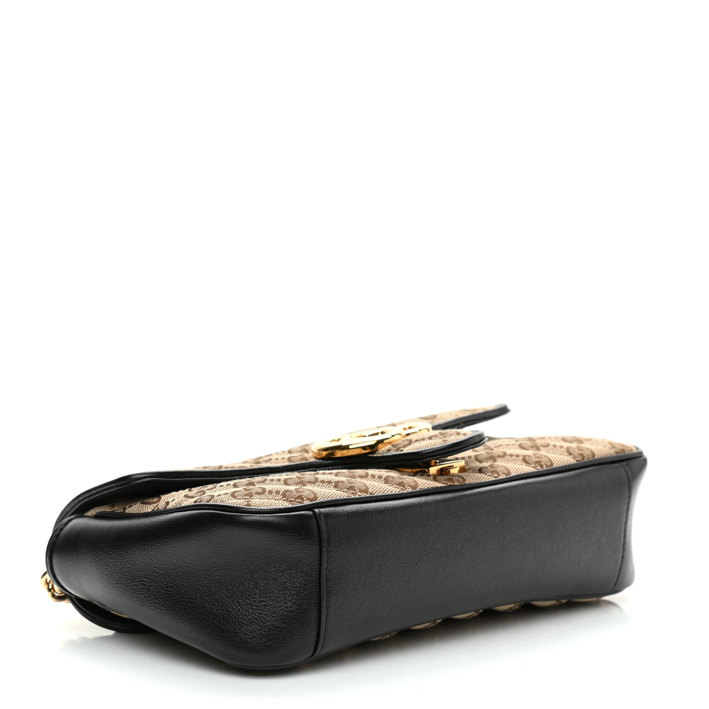 Monogram Matelasse Diagonal Small GG Marmont Shoulder Bag Beige Black