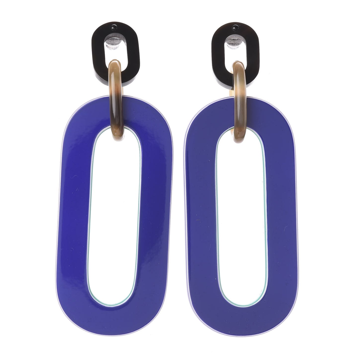 Buffalo Horn Drop Earrings Multicolor