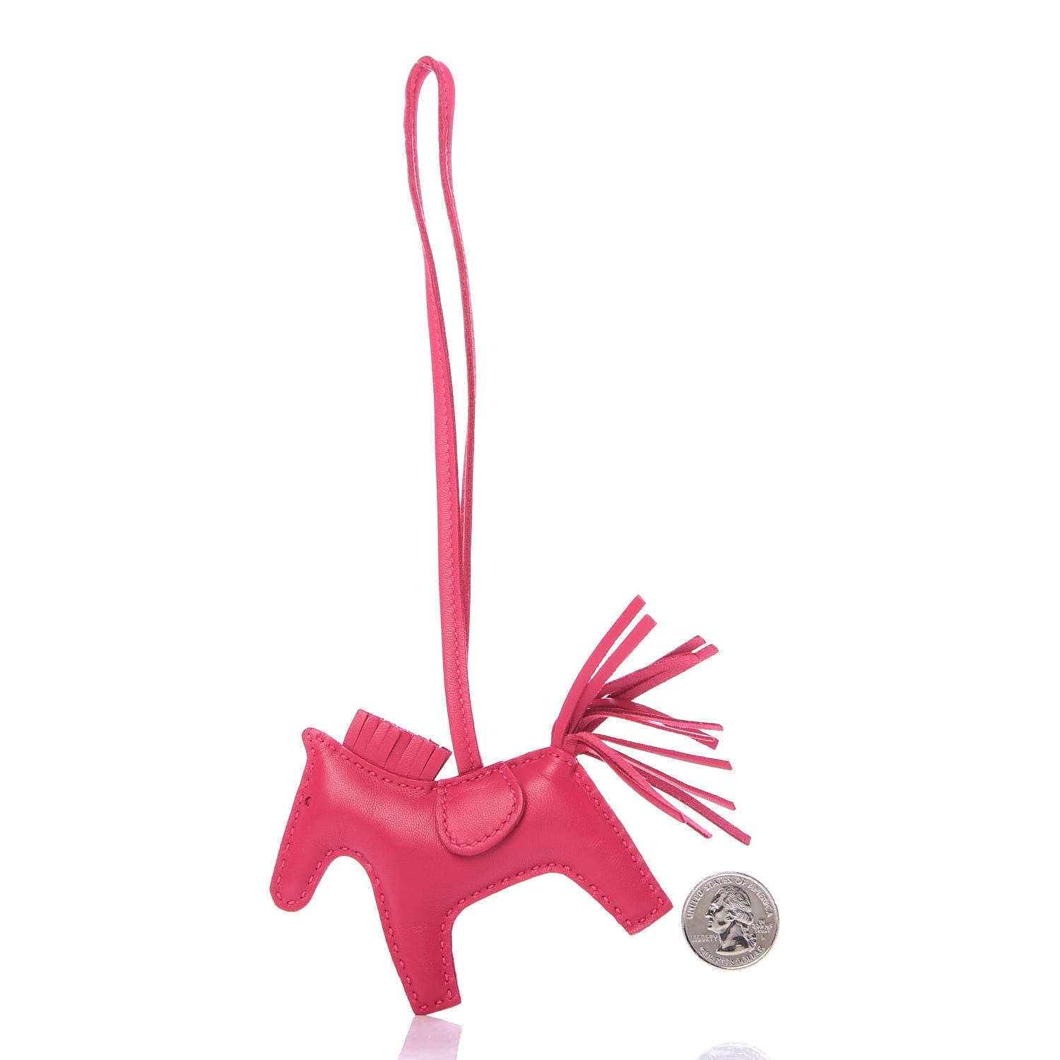 Hermes Milo Lambskin Grigri Rodeo Horse Bag Charm PM Rose Mexico 2 of 4