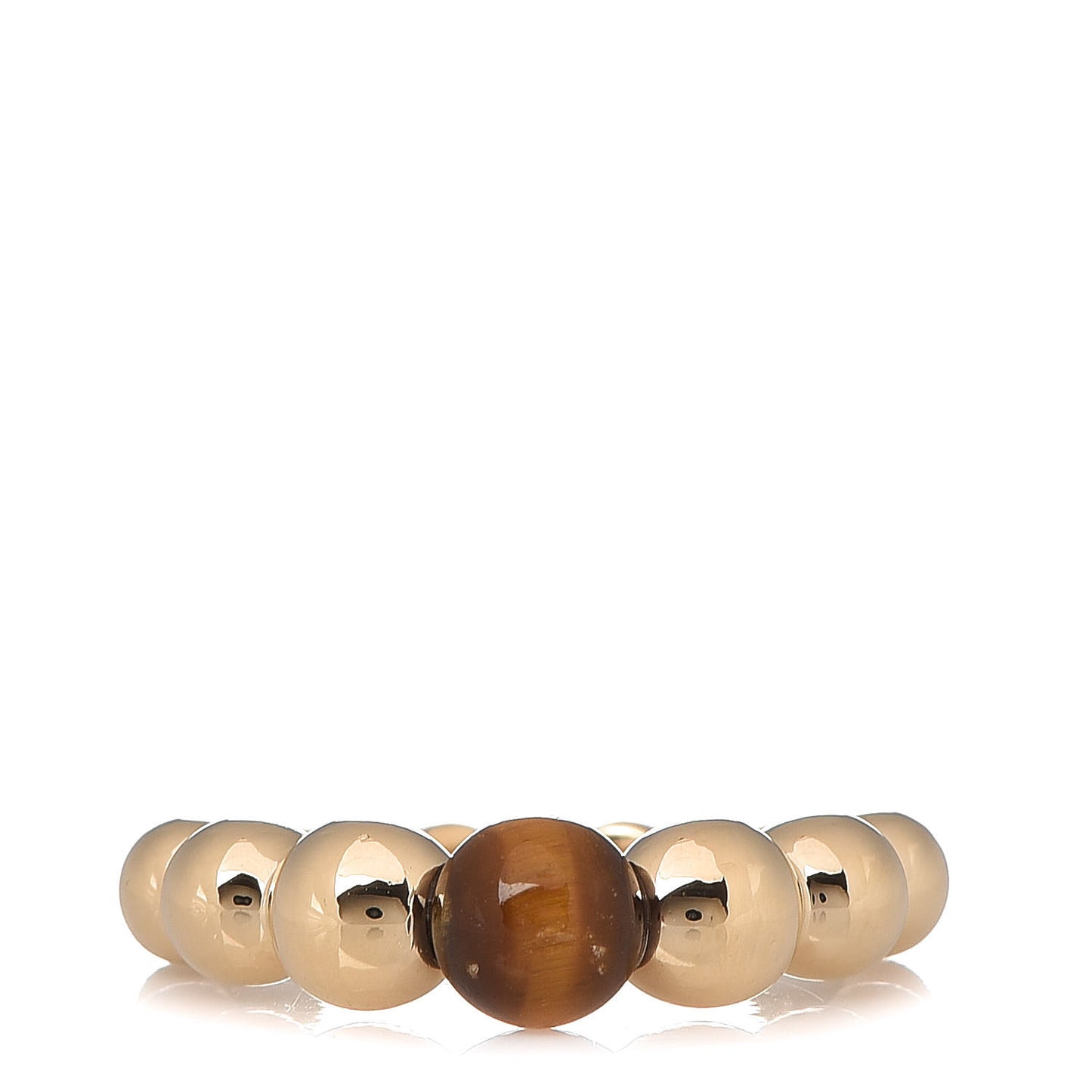 18K Yellow Gold Tiger's Eye Perlee Couleurs Variation Ring 50 5.25