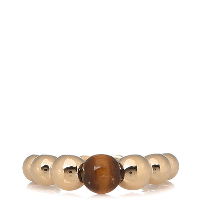 Van Cleef & Arpels 18K Yellow Gold Tiger's Eye Perlee Couleurs Variation Ring 50 5.25 1 of 9