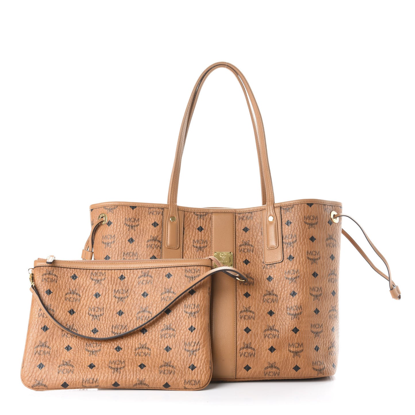 Visetos Medium Liz Reversible Shopper Tote Cognac