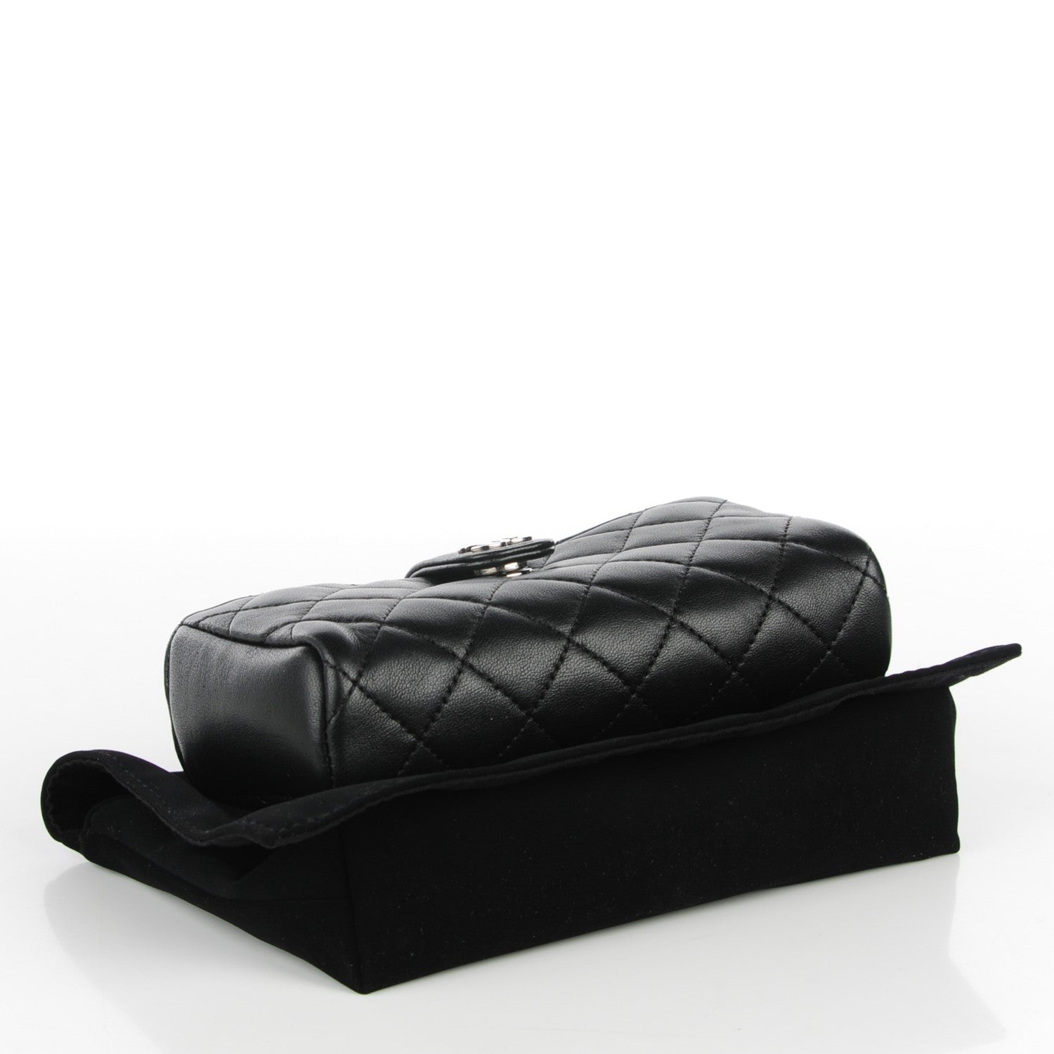 Chanel Lambskin Quilted Crystal Valentine Charms Mini Phone Holder Crossbody Bag Black 3 of 13