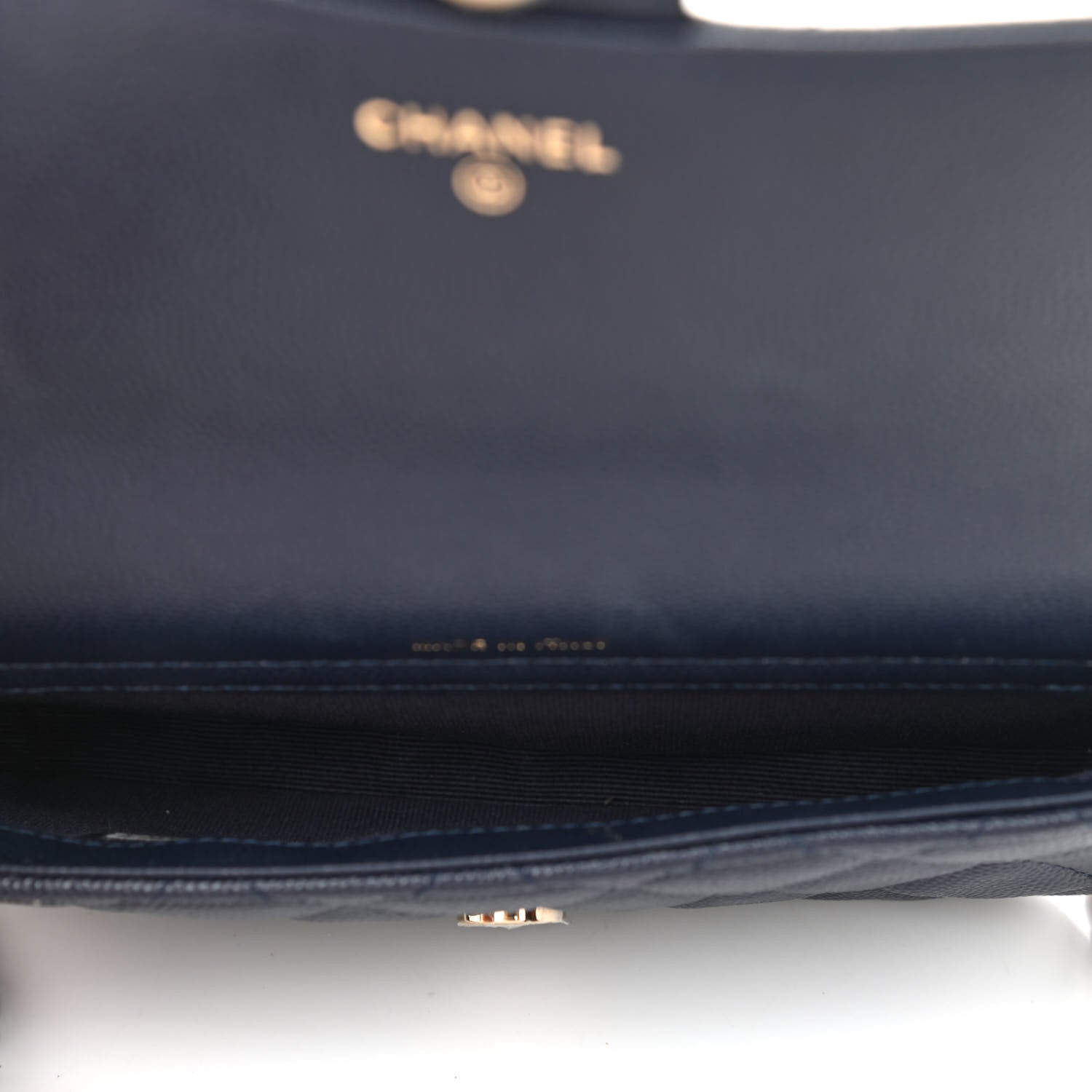 Chanel Caviar Quilted Flap Phone Holder With Chain Navy 5 of 13