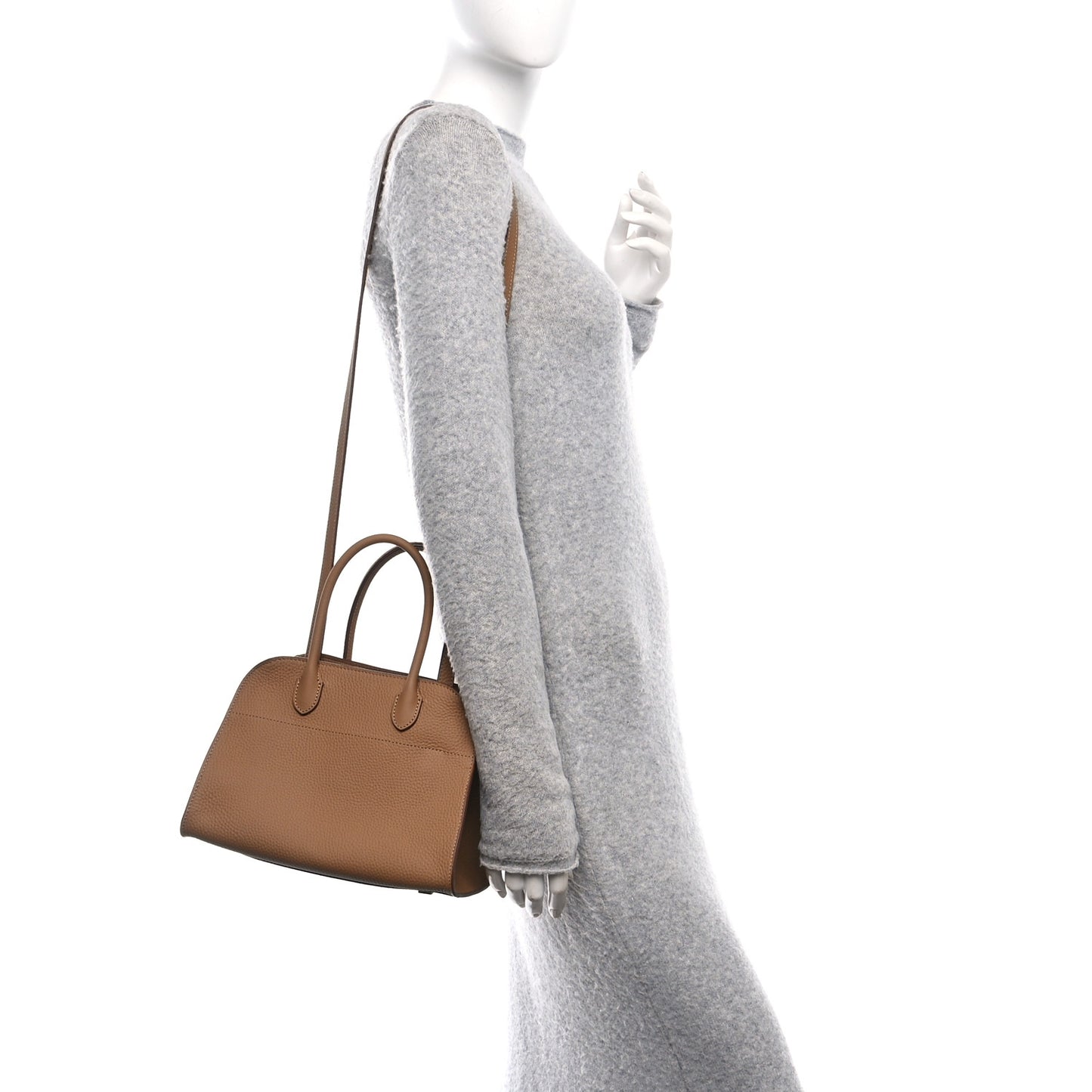 Matte Grained Calfskin Soft Margaux 10 Bag Sandpit