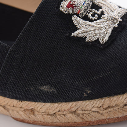Christian Louboutin Olana Canvas Galia Flat Espadrilles 37 Black 9 of 10